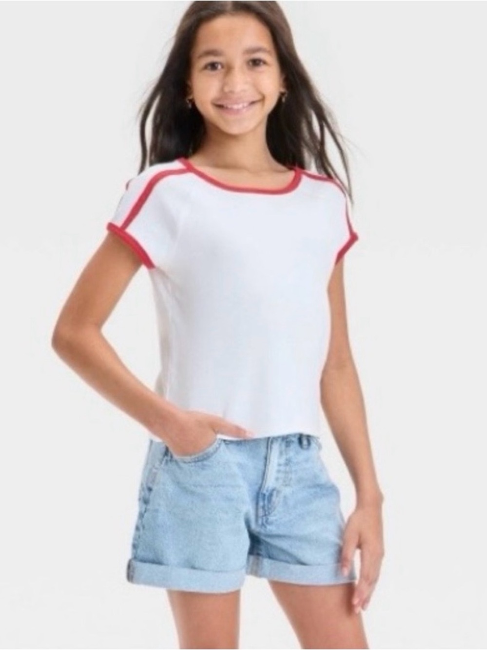 Girls' Short Sleeve  'Hugging Hearts' Graphic T-Shirt - Cat & Jack Red Size S